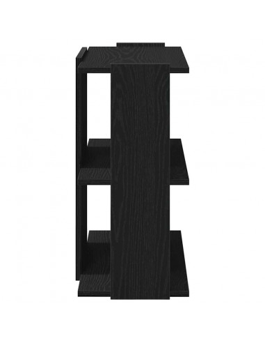 Libreria a 3 Ripiani Nera 60x30x60 cm in Legno Multistrato