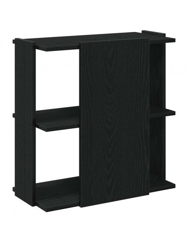 Libreria a 3 Ripiani Nera 60x30x60 cm in Legno Multistrato