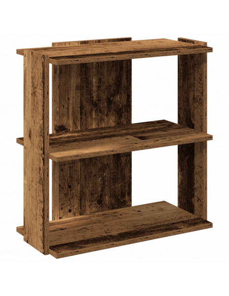 Libreria a 3 Ripiani Legno Vecchio 60x30x60cm Legno Multistrato