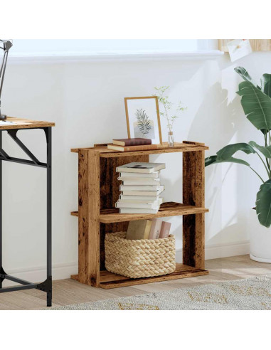 Libreria a 3 Ripiani Legno Vecchio 60x30x60cm Legno Multistrato