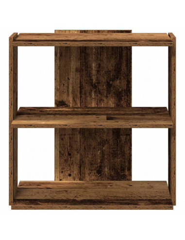 Libreria a 3 Ripiani Legno Vecchio 60x30x60cm Legno Multistrato