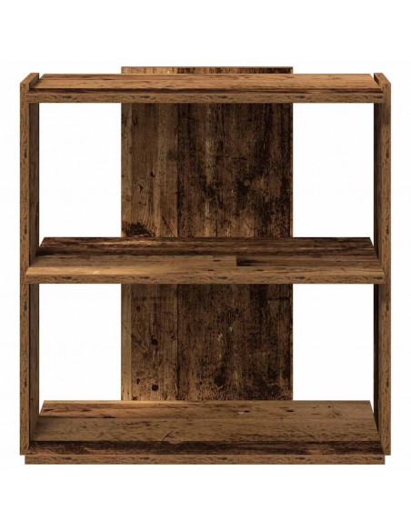 Libreria a 3 Ripiani Legno Vecchio 60x30x60cm Legno Multistrato