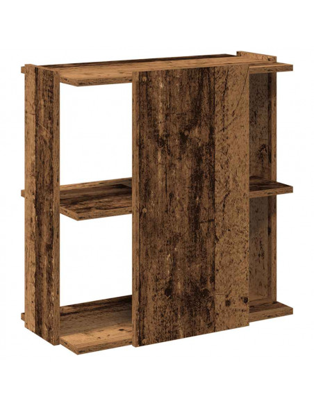 Libreria a 3 Ripiani Legno Vecchio 60x30x60cm Legno Multistrato