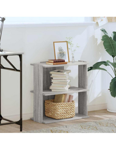 Libreria a 3 Ripiani Grigio Sonoma 60x30x60cm Legno Multistrato