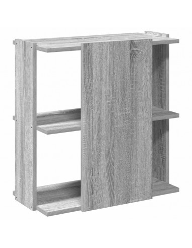 Libreria a 3 Ripiani Grigio Sonoma 60x30x60cm Legno Multistrato