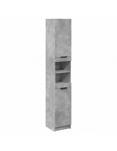 Mobile da Bagno Grigio Cemento 32x34x188,5 cm Legno Multistrato