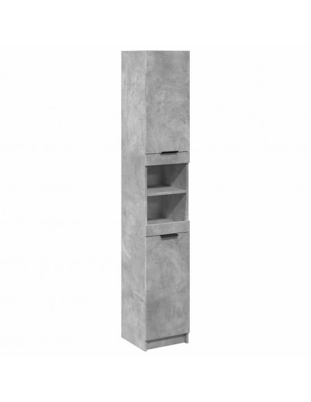 Mobile da Bagno Grigio Cemento 32x34x188,5 cm Legno Multistrato