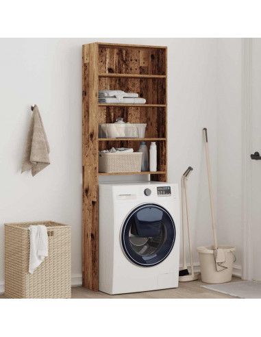 Mobile per Lavatrice Legno Antico 64x24x190 cm
