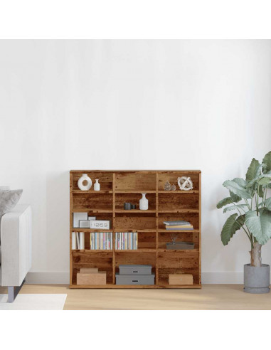 Mobile Porta CD Legno Antico 50x33x117,5 cm Legno Multistrato