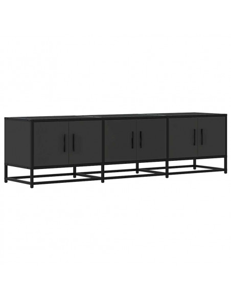 Mobile Porta TV Nero 150x35x41 cm in Truciolato e Metallo