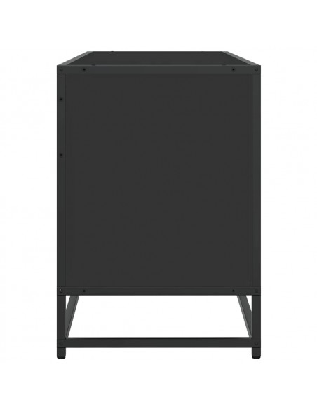 Mobile Porta TV Nero 150x35x41 cm in Truciolato e Metallo