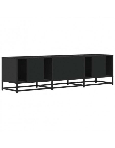 Mobile Porta TV Nero 150x35x41 cm in Truciolato e Metallo