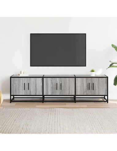 Mobile TV Grigio Sonoma 150x35x41cm in Truciolato e Metallo