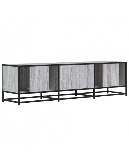 Mobile TV Grigio Sonoma 150x35x41cm in Truciolato e Metallo