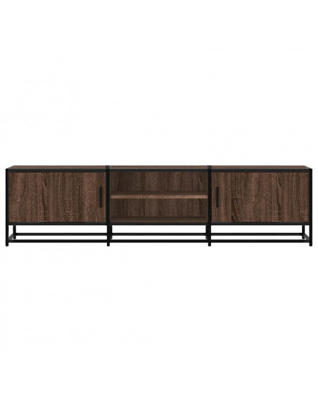 Mobile TV Rovere Marrone 160x35x41 cm Legno Multistrato Metallo