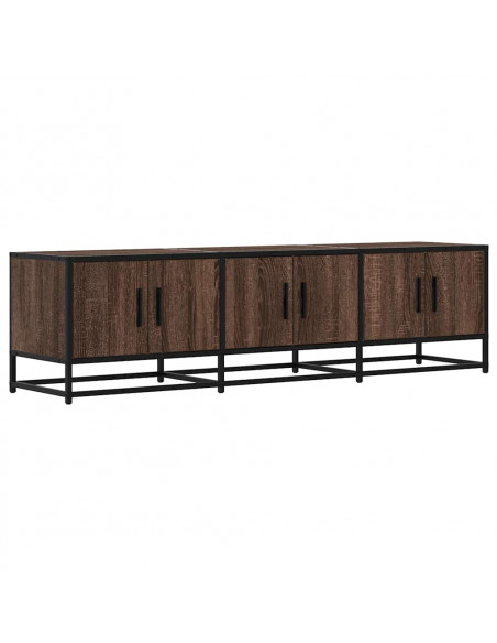 Mobile TV Rovere Marrone 150x35x41 cm in Truciolato e Metallo