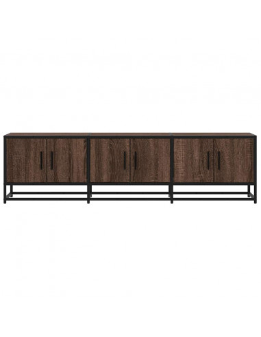 Mobile TV Rovere Marrone 150x35x41 cm in Truciolato e Metallo