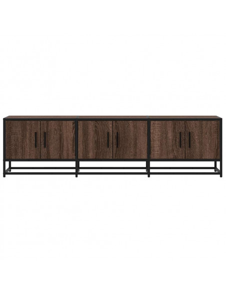 Mobile TV Rovere Marrone 150x35x41 cm in Truciolato e Metallo