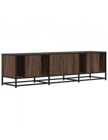 Mobile TV Rovere Marrone 150x35x41 cm in Truciolato e Metallo