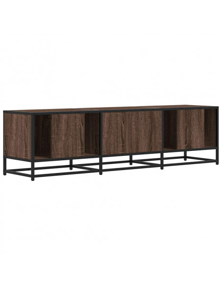 Mobile TV Rovere Marrone 150x35x41 cm in Truciolato e Metallo