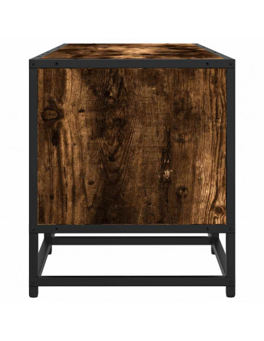 Mobile TV Rovere Fumo 160x35x41 cm Legno Multistrato e Metallo