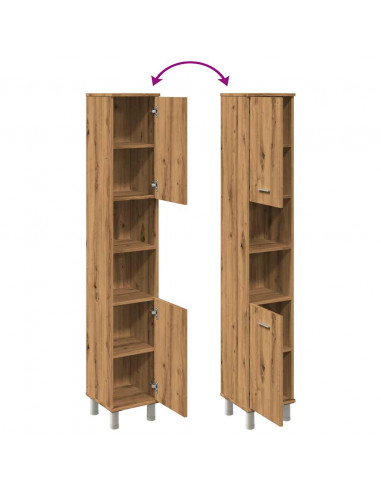 Mobiletto da Bagno Rovere Artigianale Legno Multistrato