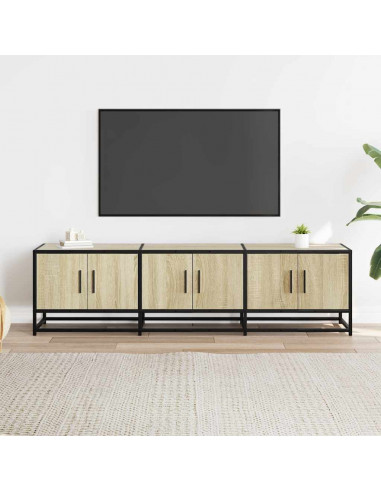 Mobile TV Rovere Sonoma 150x35x41 cm in Truciolato e Metallo