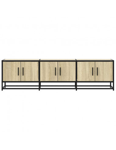 Mobile TV Rovere Sonoma 150x35x41 cm in Truciolato e Metallo