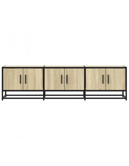 Mobile TV Rovere Sonoma 150x35x41 cm in Truciolato e Metallo