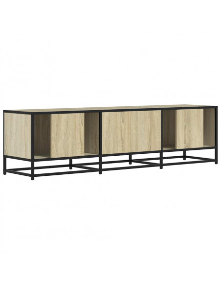 Mobile TV Rovere Sonoma 150x35x41 cm in Truciolato e Metallo