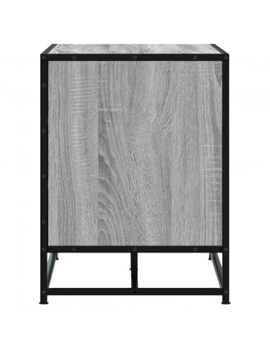 Panca Portaoggetti Grigio Sonoma Legno Multistrato e Metallo