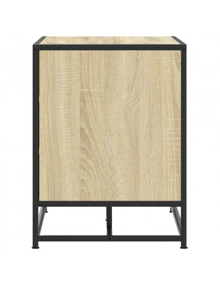Panca Portaoggetti Rovere Sonoma Legno Multistrato e Metallo