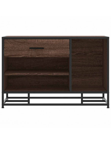 Panca Portaoggetti Rovere Marrone Legno Multistrato e Metallo