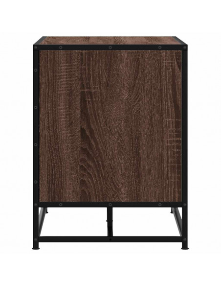 Panca Portaoggetti Rovere Marrone Legno Multistrato e Metallo