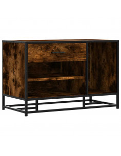 Panca Portaoggetti Rovere Fumo Legno Multistrato e Metallo