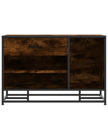 Panca Portaoggetti Rovere Fumo Legno Multistrato e Metallo