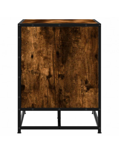 Panca Portaoggetti Rovere Fumo Legno Multistrato e Metallo