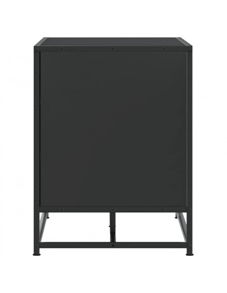 Panca Portaoggetti Nera 80x40x53,5 cm Multistrato e Metallo