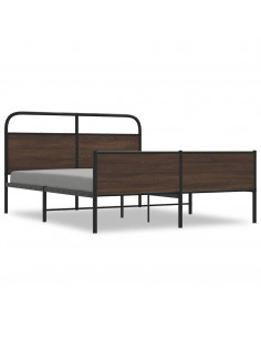 Giroletto senza Materaso in Metallo Rovere Marrone 150x200 cm