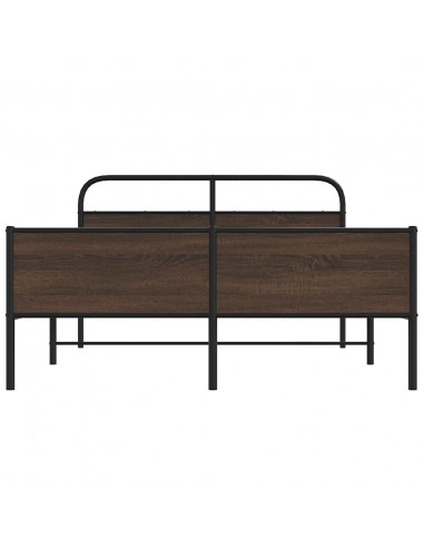 Giroletto senza Materaso in Metallo Rovere Marrone 150x200 cm