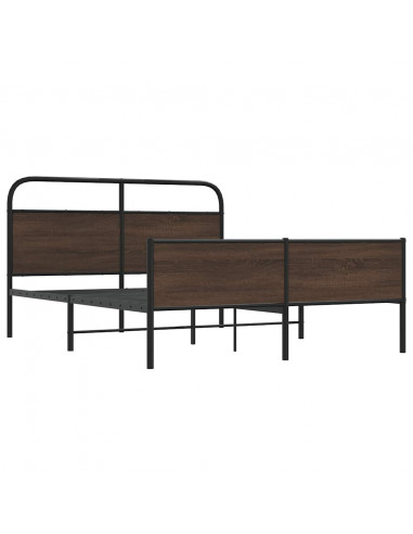 Giroletto senza Materaso in Metallo Rovere Marrone 160x200 cm