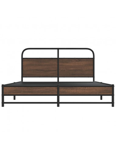 Giroletto senza Materaso in Metallo Rovere Marrone 160x200 cm