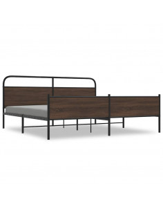 Giroletto senza Materaso in Metallo Rovere Marrone 193x203 cm