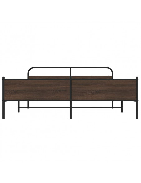 Giroletto senza Materaso in Metallo Rovere Marrone 193x203 cm