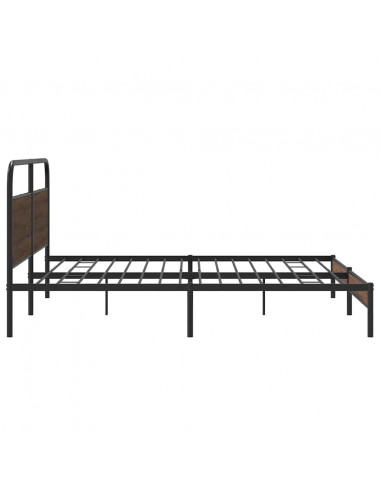 Giroletto senza Materaso in Metallo Rovere Marrone 193x203 cm