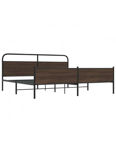 Giroletto senza Materaso in Metallo Rovere Marrone 200x200 cm