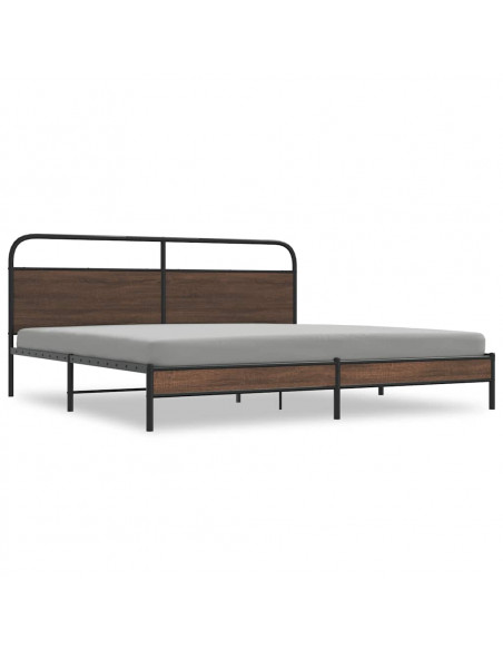Giroletto senza Materaso in Metallo Rovere Marrone 183x213 cm