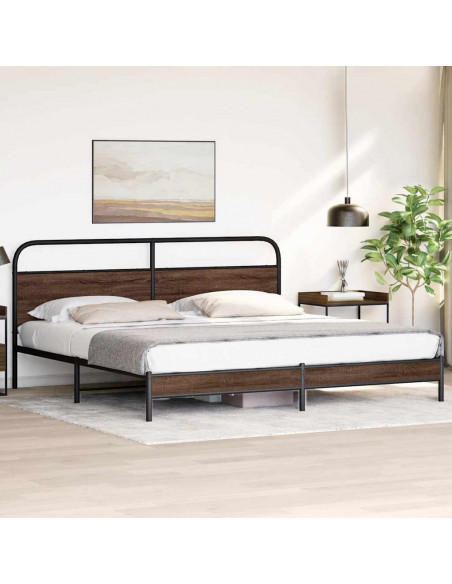 Giroletto senza Materaso in Metallo Rovere Marrone 183x213 cm