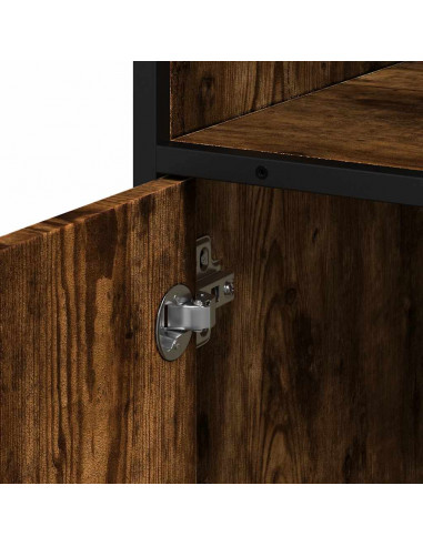 Armadietto Bagno Rovere Fumo 35x37,5x100 cm Legno Multistrato