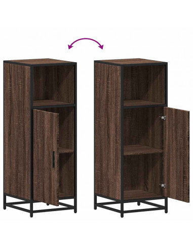 Armadietto Bagno Rovere Marrone 35x37,5x100cm Legno Multistrato